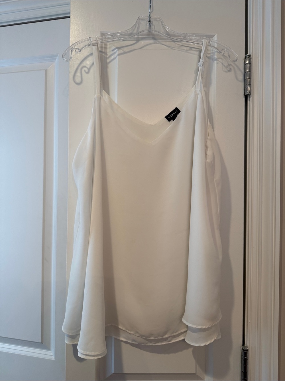 torrid White V-Neck Chiffon Camisole